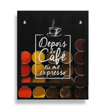 Porta Cápsulas de Parede Para Dolce Gusto Nespresso Três Corações "Depois Do Café Me Espresso"