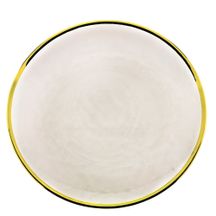Prato Sobremesa Cristal De Chumbo com Borda Fio de Ouro Wolf - 21 cm