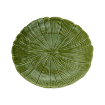 Prato Decorativo de Cerâmica Leaf Folha de Banana Verde 19,5cm