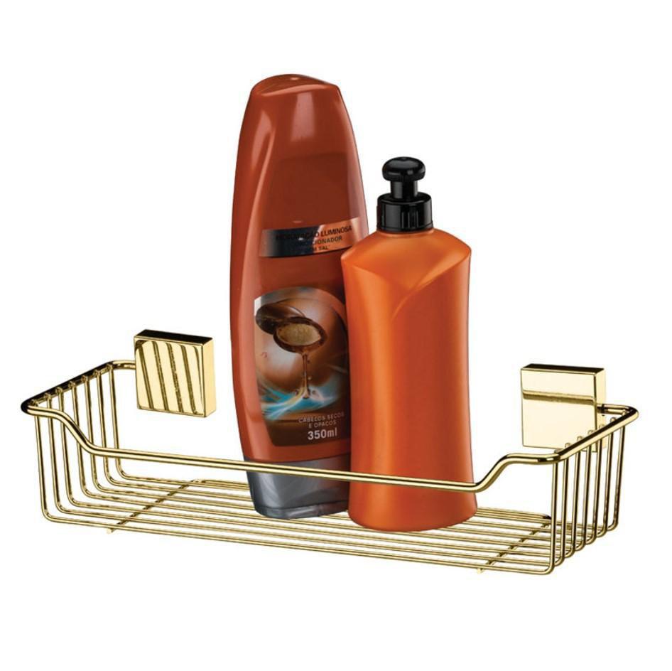 Suporte Porta Shampoo De Parede Dourado