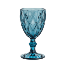 Taça Para Água De Vidro Azul Diamond - 325 ml