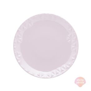 Prato de Sobremesa Porcelana Mia Quartzo Rosa - 21 cm