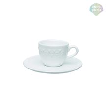 Xícara de Cafézinho Porcelana com Pires Mia Pérola Branco - 75 Ml