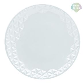 Prato Raso Porcelana Mia Pérola Branco - 28,5 Cm