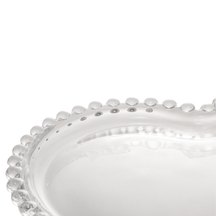 Prato Cristal Coração Pearl Bolinha - 30 cm