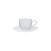 Xícara De Cafézinho Porcelana Com Pires White Branco - 75 Ml
