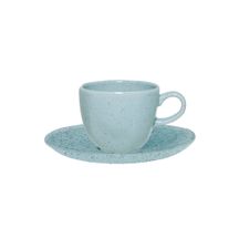 Xícara de Chá Porcelana com Pires Azul Blue Bay - 220 ml