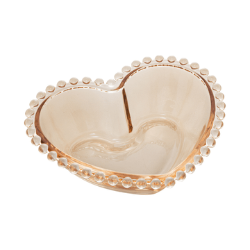 Bowl Cristal Coração Pearl Bolinha Âmbar - 19 cm