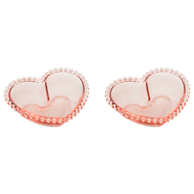 Jogo de Bowls Cristal Coração Pearl Bolinha Rosa 2 Peças - 15 cm
