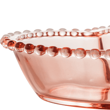 Bowl Cristal Coração Pearl Bolinha Rosa - 19 cm