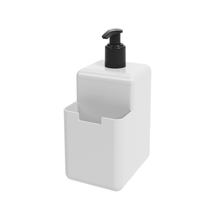 Dispenser de Detergente Single com Porta Esponja Bucha Branco -  500ml