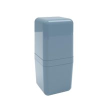 Porta Escova De Dente e Pasta Azul Fog Cube Com Tampa - 19,5 cm