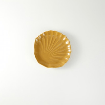 Prato Multiuso Sobremesa Cerâmica Ocean Concha Amarelo Curry - 19,5 cm