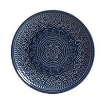 Prato De Sobremesa Cerâmica Agra Deep Blue Azul - 20 cm