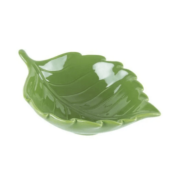 Folha Decorativa Cerâmica Verde - 20 cm