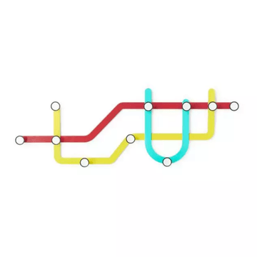 Cabideiro Ganchos de Parede Subway Metrô Colorido Umbra - 58 cm
