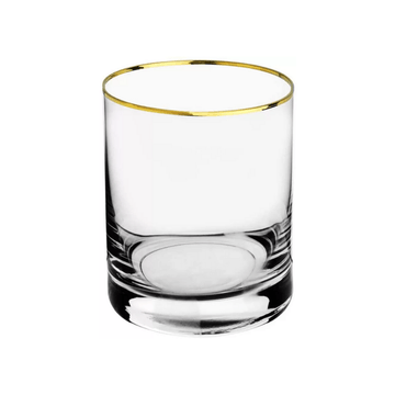 Copo De Whisky Em Cristal Filete Dourado Forest L'hermitage 310Ml -  Transparente