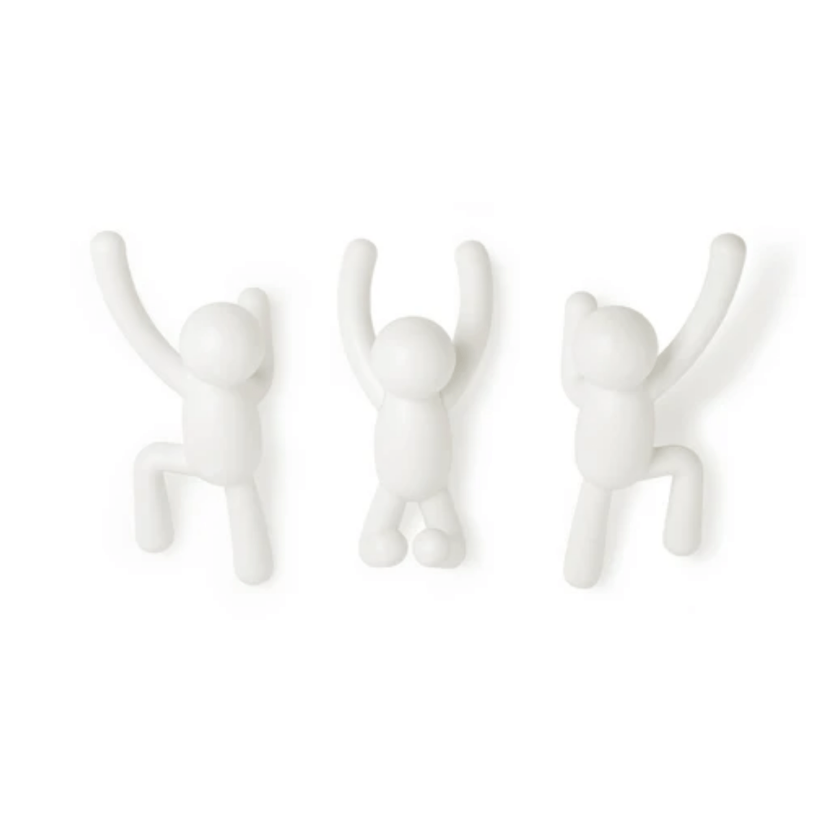 Buddy Conjunto Cabideiro Gancho de Parede Branco - 3 Peças