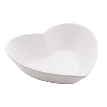 Bowl Coração de Cerâmica Branco 26cm