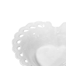Travessa Funda Coração em Porcelana Branca - 19,2cm