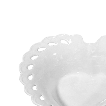 Travessa Bowl Coração em Porcelana Branca - 24,5 cm