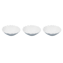 Jogo de 3 Bowls em Porcelana Formato Flor Branco - 11,4 cm