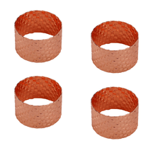 Conjunto 4 Anéis Para Guardanapos Metal Trançado Rose Gold