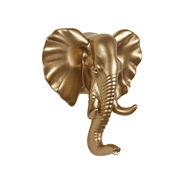 Gancho de Parede Elefante em Resina Dourado - 10,5 cm
