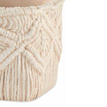 Vaso Cachepot em Cimento Crochê - 14 cm