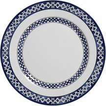 Prato Raso Capri Azul e Branco Cerâmica 28,5cm