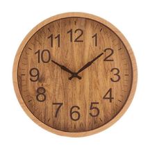 Relógio de Parede Wood Estilo Madeira Bambu 25,4cm
