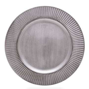 Sousplat Galles Radial Silver Antique Prata 33cm