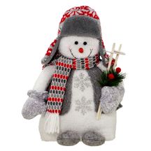 Boneco de Neve Decorativo com Gorro e Cachecol com Pés 33cm