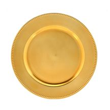 Sousplat Liso com Bolinhas Dourado 32,50cm