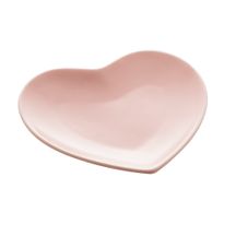 Travessa Coração Decorativo de Cerâmica Heart Rosa 27cm