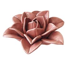 Flor Decorativa em Cerâmica Rosa