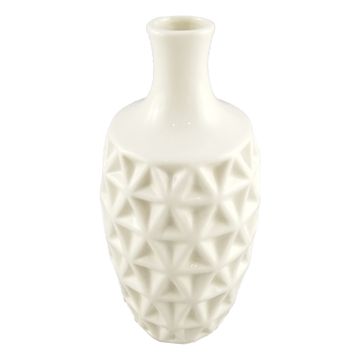Vaso de Cerâmica com Desenhos e Texturas Branco