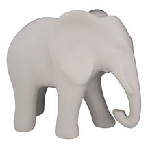 Elefante de Cerâmica Branco 18,3 cm x 15,7 cm x 10 cm