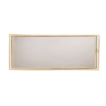 Bandeja de Metal com Espelho Barcelona Dourado 30,5cm