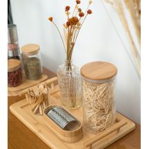 Kit de 6 Mini Facas de Bambu Natural