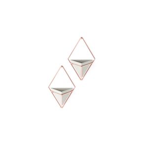 Conjunto Vaso Decorativo Cachepot de Parede Triangular de Concreto 18 cm x 11,5 cm 2 Peças Umbra 470753-633