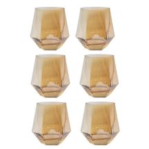 Jogo de Copos de Vidro Hexagonal para Whisky Champanhe 6 peças 350ml