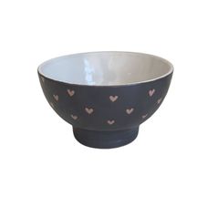Bowl em Cerâmica Coração Cinza 13cm