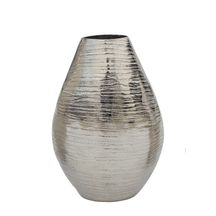 Vaso Oval Médio Alumínio Prata 22,9cm x 15,2cm