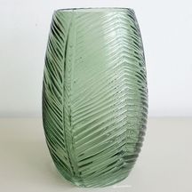 Vaso de Vidro Transparente Verde 20cm