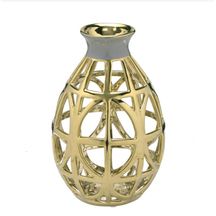 Vaso Decorativo Vazado Dourado 26cm