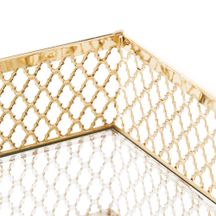 Bandeja em Metal com Espelho Barcelona Dourado 21cm