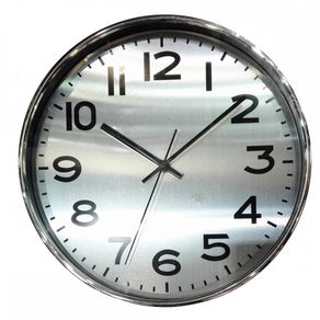 Relógio de Parede Cromado 30cm