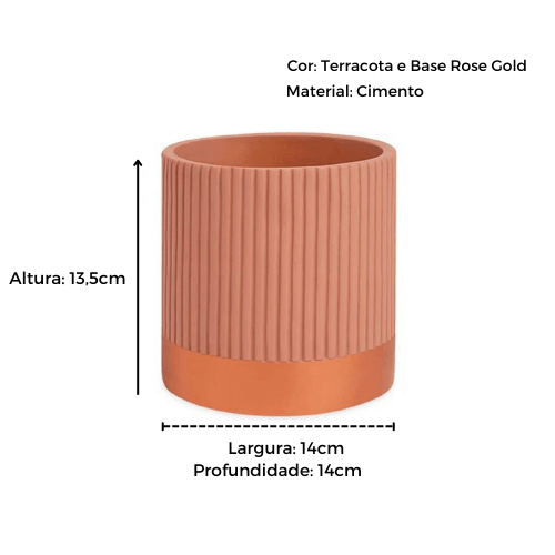 Vaso Cachepot Gato em Cimento Terracota 10cm-Ela Decora