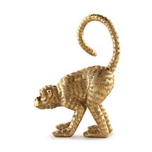 Escultura Macaco em Poliresina Dourado 21,5cm